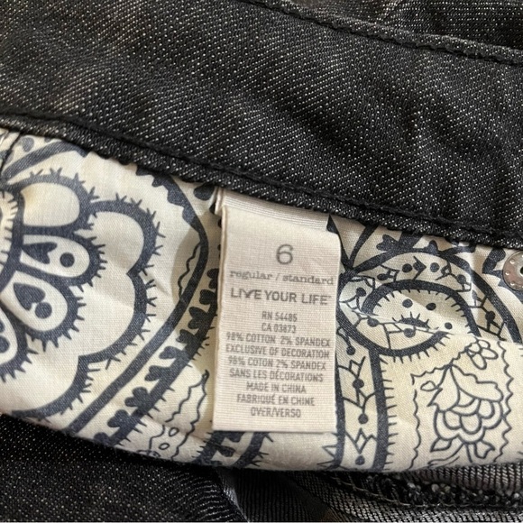 American Eagle Low Rise Straight Leg Jeans Charcoal Black/Blue 6 Regular - Picture 4 of 5